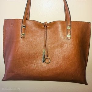 Calvin Klein real leather oversized tote